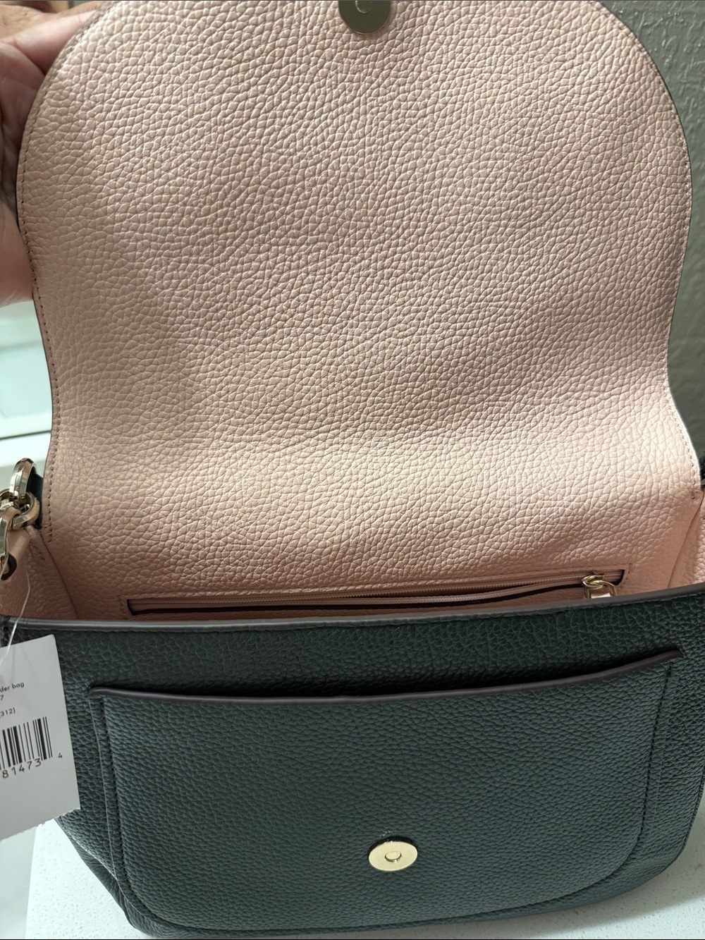 Kate Spade Kailee Medium Flap Crossbody Evergreen Pebbled Leather NWT Rare Green - Picture 10 of 14